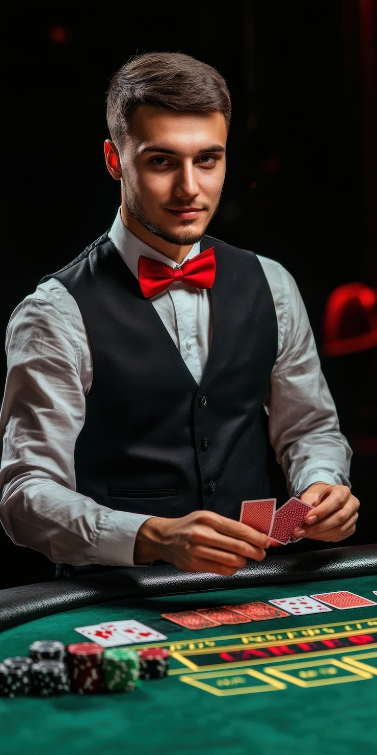 Tata letak meja Speed Baccarat dengan area taruhan dan kartu yang jelas